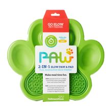 Comedero Para Perro Paw 2 En 1 Slow Feeder + Lick Pad Verde